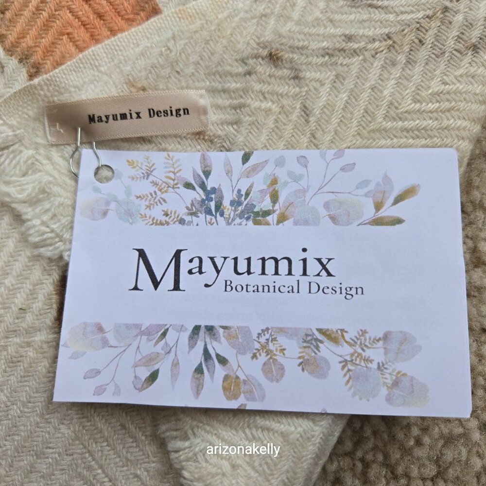 NWT Handmade Wool Scarf Made With Botanical Dye Eco Earth Mayumix - Picture 4 of 11